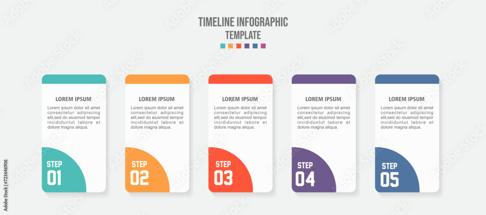 Vector Infographic label design template with icons and 5 options or steps.
