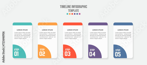 Vector Infographic label design template with icons and 5 options or steps.