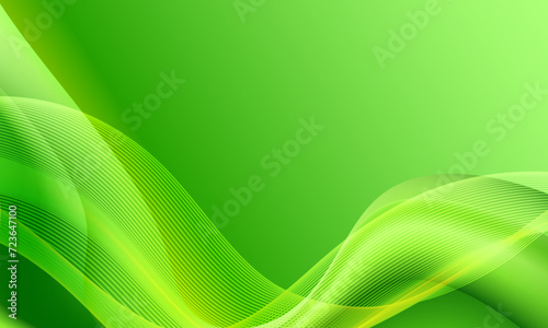 Abstract soft green fluid wavy motion background.