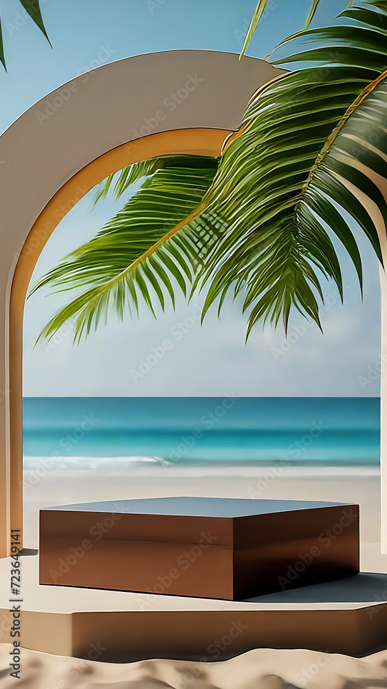 Fototapeta premium Podium sale beach summer space celebration enjoy time 10