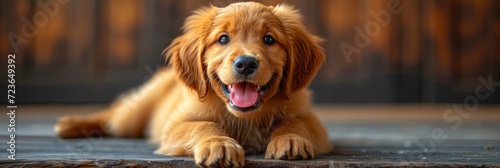 Happy Golden Retriever Dog Holding American, Desktop Wallpaper Backgrounds, Background HD For Designer