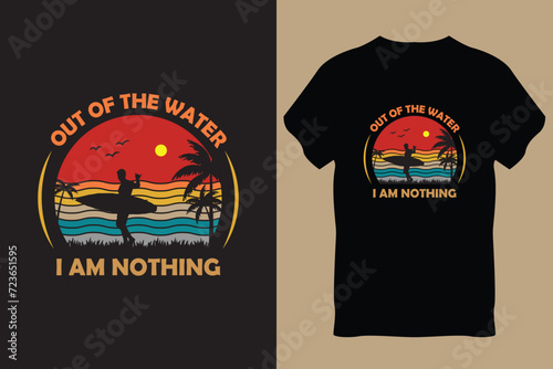 Summer Surfing T-Shirt Design Vector