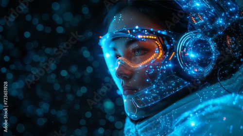 girl in blue alien planet
