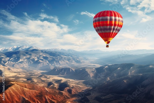 Flying high above the mountains - An adventurous hot air balloon ride © shelbys