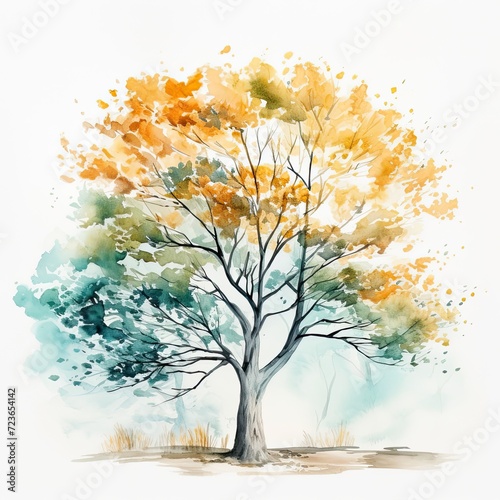 Tree of Life - Colorized Watercolor Illustration