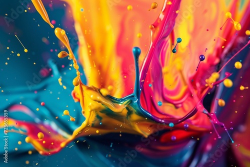 High-resolution desktop wallpaper featuring a vibrant paint splash, adding an artistic and dynamic touch to your screen.