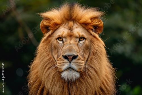 portrait of a lion HD 8K wallpaper Stock Photographic Image