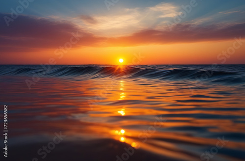 beautiful sunset on the sea  intimate light