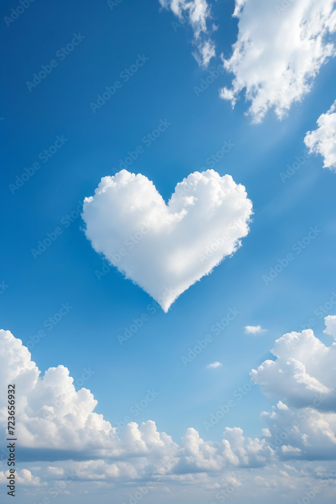 White cloud in heart shape on blue sky for love White cloud in heart shape on blue sky for love