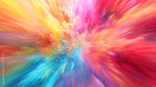 Vivid illustration of a multi-colored explosion resembling an energetic burst in motion