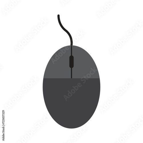 Mouse icon vector flat design illustration isolated with white background