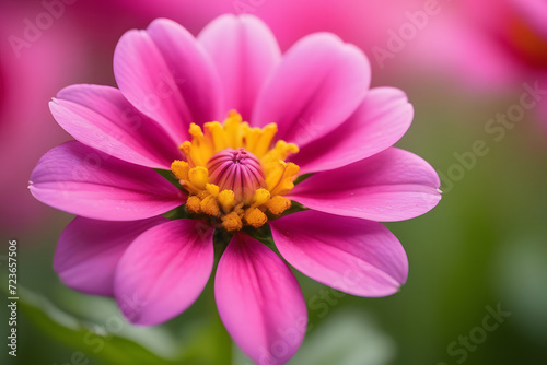 close up of pink dahlia. 