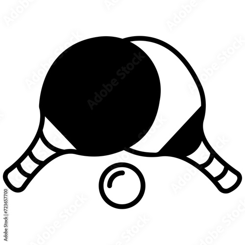 Table Tennis glyph and line vector illustration