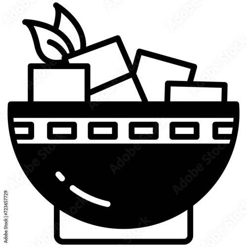 Tofu glyph and line vector illustration