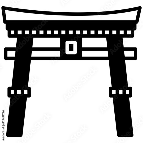 Troii gate glyph and line vector illustration photo