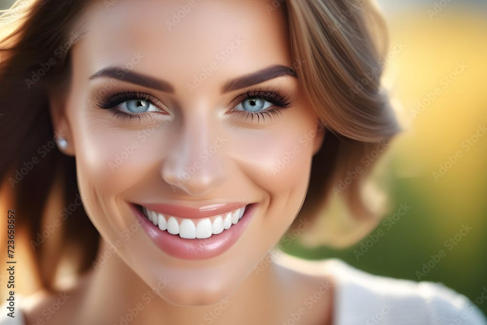 portrait of a woman smiling. portrait of a woman smiling.