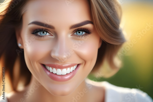 portrait of a woman smiling. 