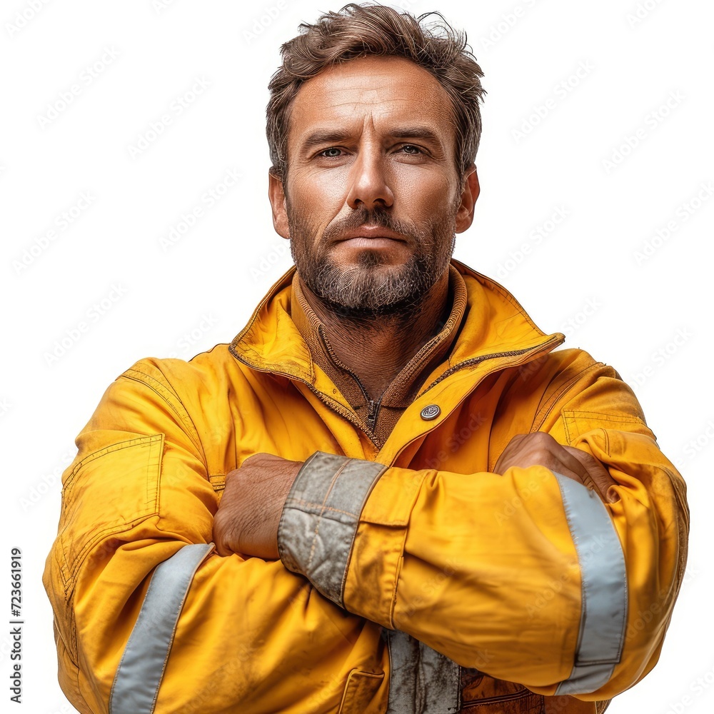 Worker Raised Arm On White Background, Illustrations Images Worker Raised Arm On White Background, Illustrations Images