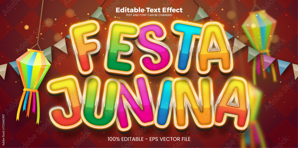 Festa Junina editable text effect in modern trend style