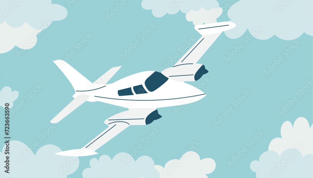 plane flies in the sky, vector