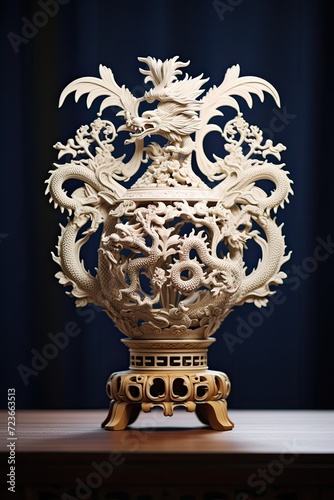 Dragon-ornamented vase