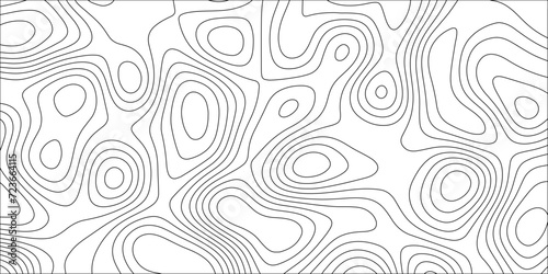 Contour map background. Geography scheme and terrain. Topography grid map. Stylized topographic contour map. Geographic line mountain relief. Abstract lines or wavy backdrop background.