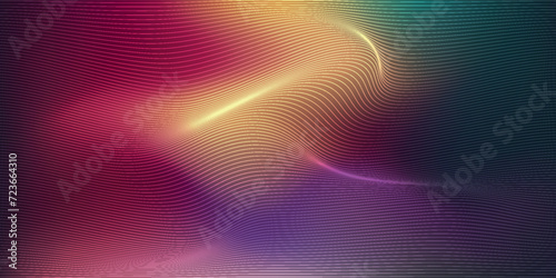 Abstract Waving Particle Technology Background Design. photo