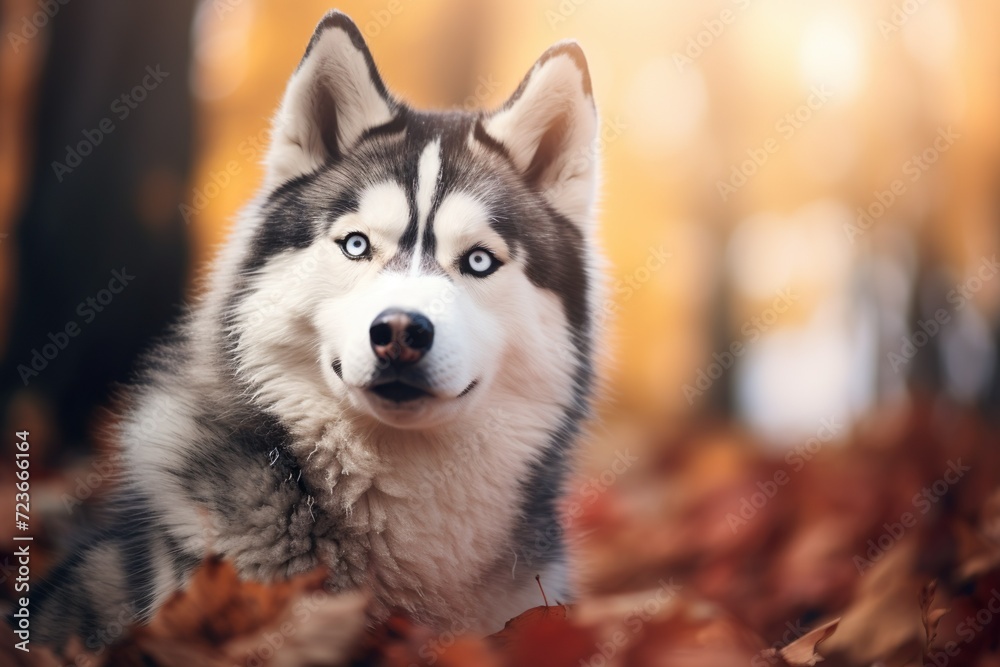 cute husky dog against blurry background cute husky dog against blurry background
