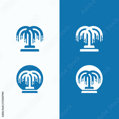 Water Fountains Logo Design With Pond Water jet fountain