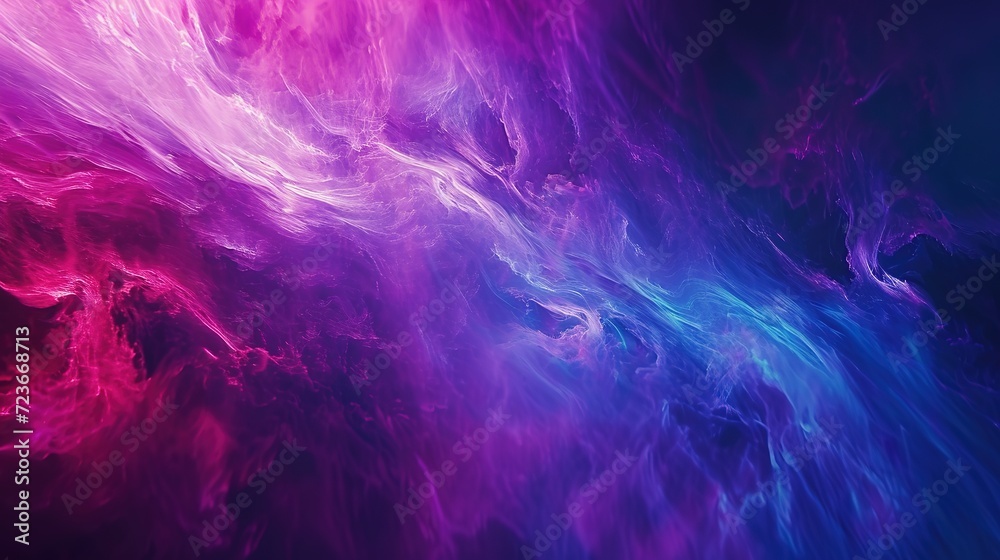 Vivid abstract image resembling a cosmic nebula with swirling patterns of purple and blue.