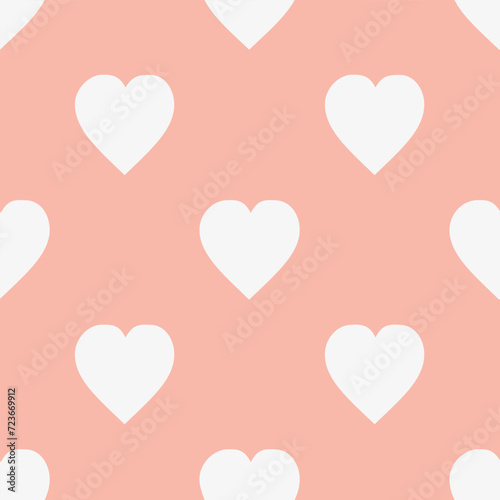 Pattern with white hearts o...