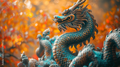 Chinese New Year 2024 the year of the Dragon Chinese   copy space  generative ai