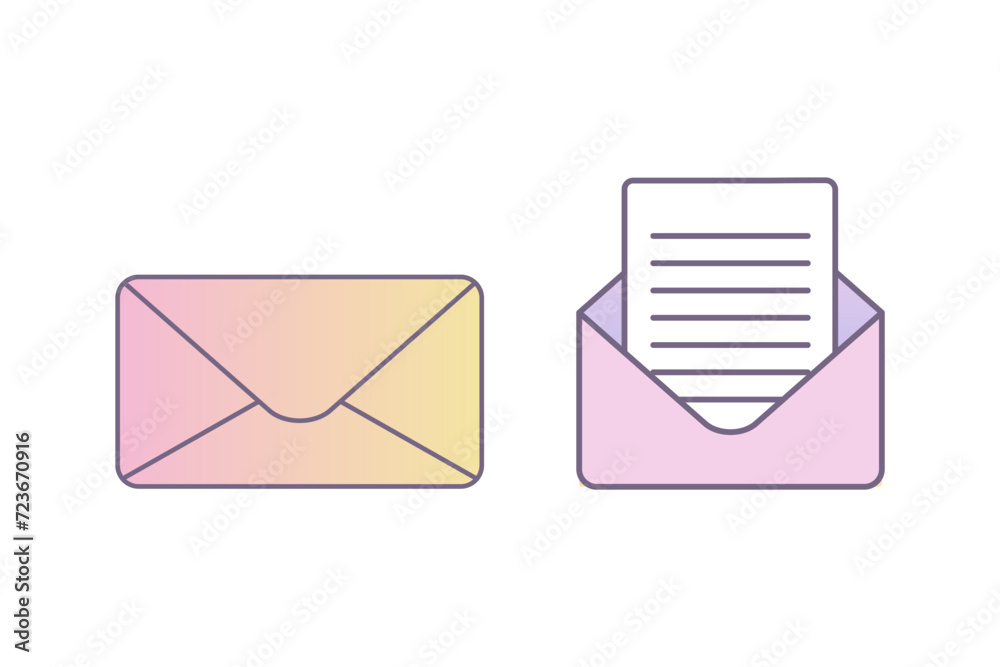 y2k interface, Icon, letter, envelope with letter interface element y2k interface, Icon, letter, envelope with letter interface element