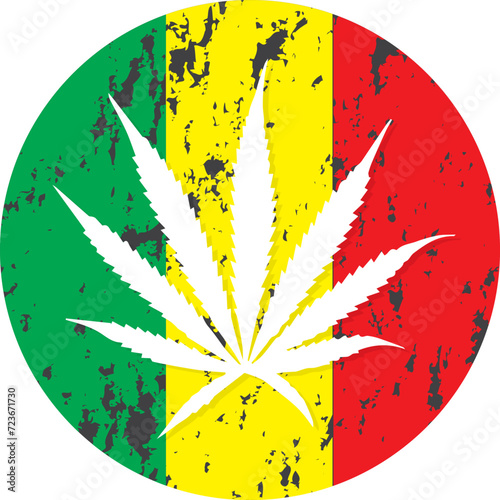 marijuana flag symbol flat vector