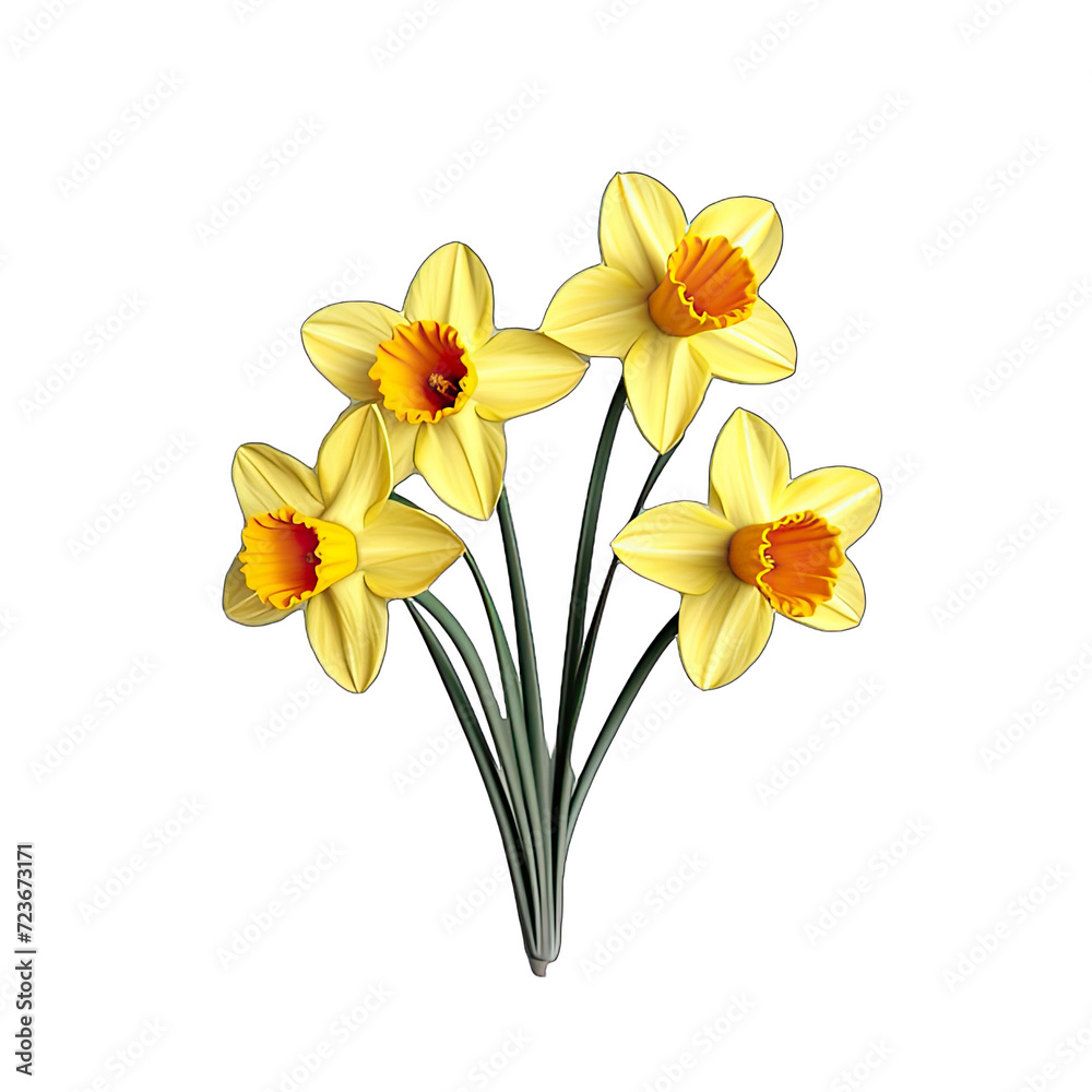 Naklejka premium daffodills flower isolated on white background