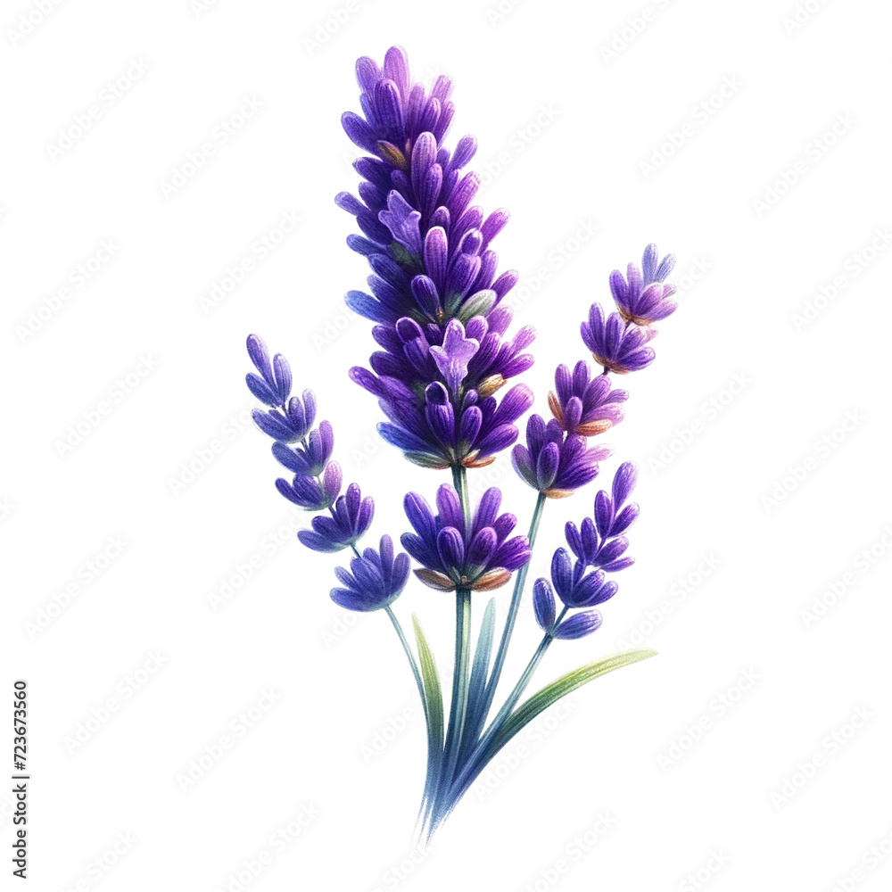 Obraz premium Vibrant Watercolor Lavender - Isolated Transparent Design