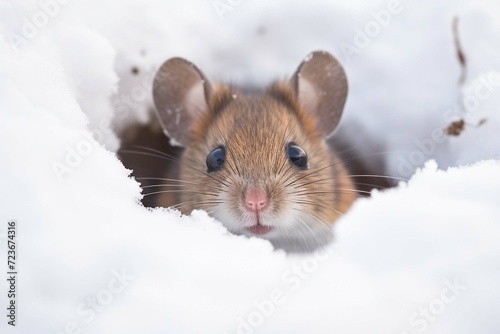 rat in the snow