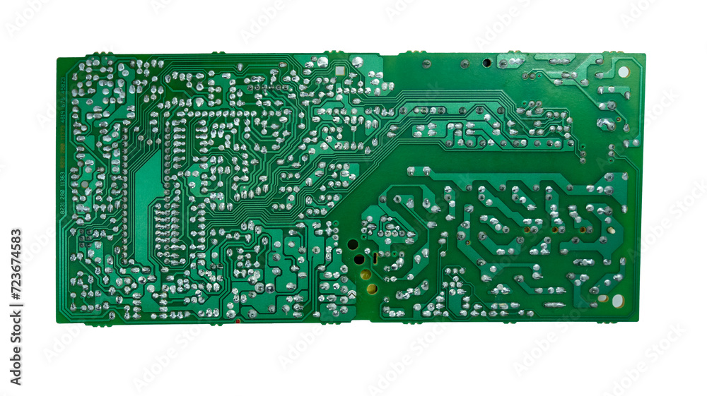 A circuit built on a printed circuit board (PCB) A circuit built on a printed circuit board (PCB)