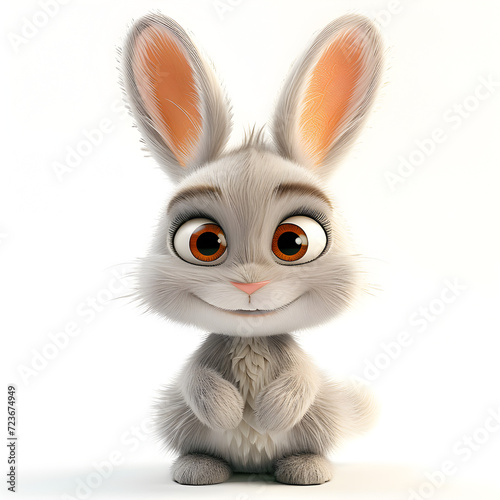 An adorable 3D cartoon character of a fluffy bunny © AlphaStock
