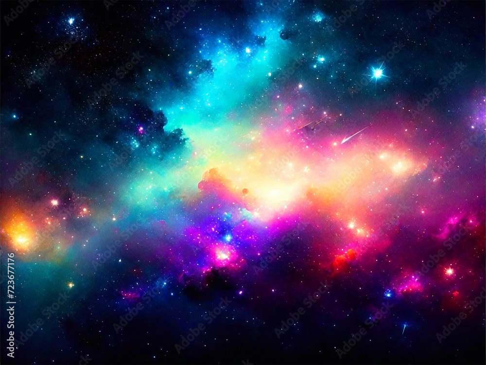 Cosmic space background with stars and nebula. Vector illustration Galaxy in deep space. Elements of this image furnished by NASA