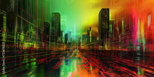 Cyberpunk Cityscape  A Dystopian Fusion of Cybernetics and Urban Landscapes in the Future