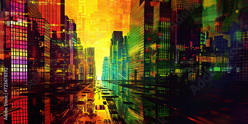 Cyberpunk Cityscape: A Dystopian Fusion of Cybernetics and Urban Landscapes in the Future