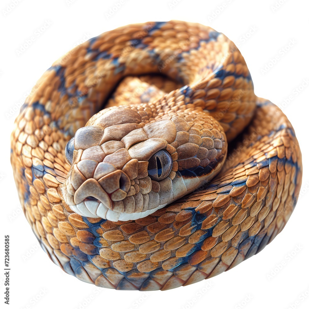 Fototapeta premium Skin Snake Isolated On White Background, Illustrations Images