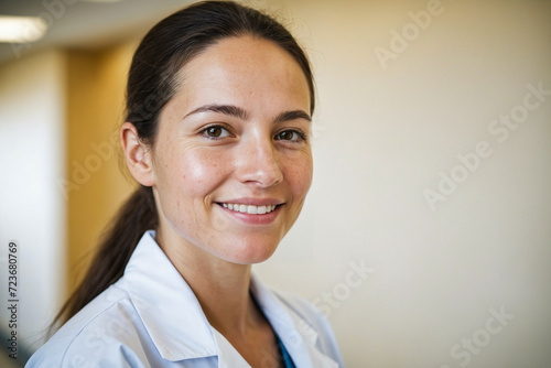 portrait of a smiling female doctor or nurse