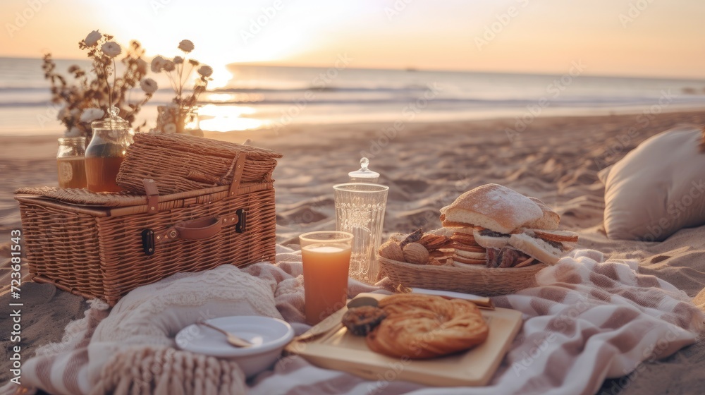 Fototapeta premium breakfast on the beach