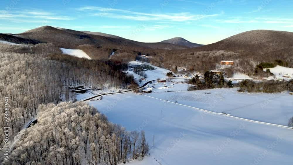 snow scenes in snow aerial near boone and blowing rock nc, north carolina snow scenes in snow aerial near boone and blowing rock nc, north carolina