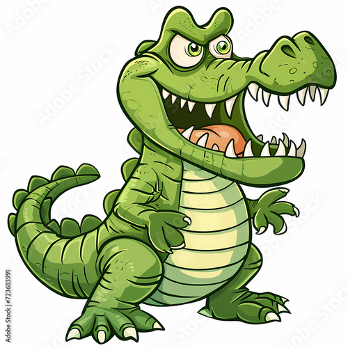 Angry cartoon crocodile