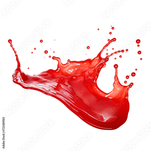 Red Liquid Splash on white background