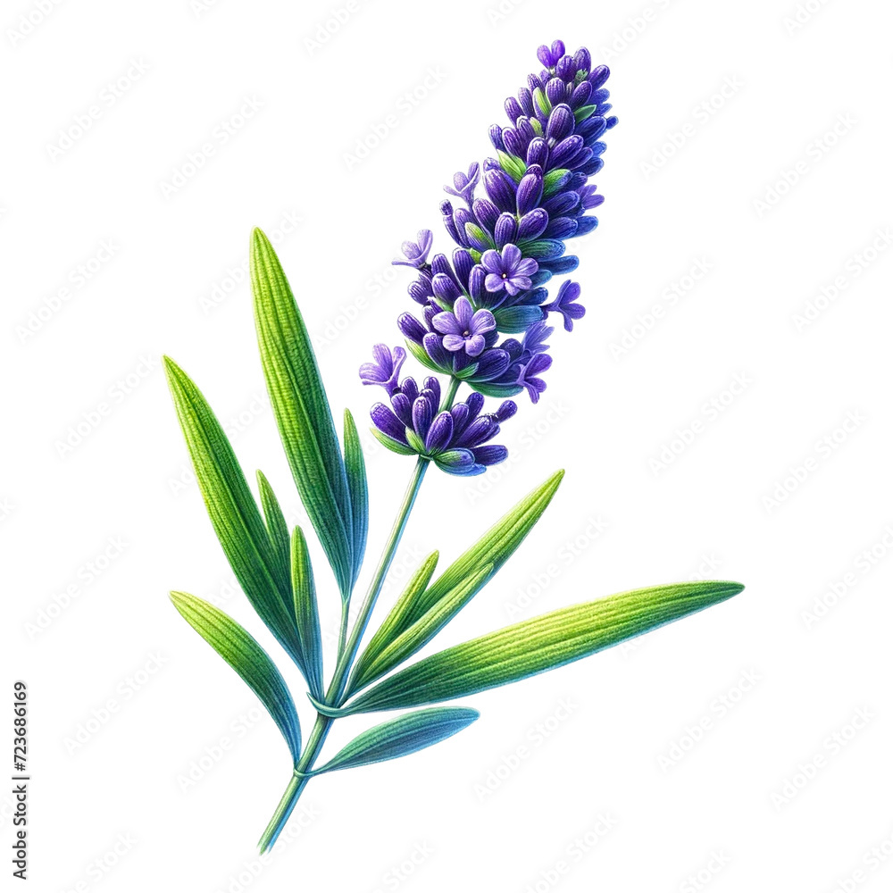 Naklejka premium Vibrant Watercolor Lavender - Isolated Transparent Design