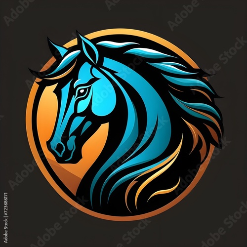 Wallpaper Mural abstract Flat Vector Horse Logo Design Torontodigital.ca